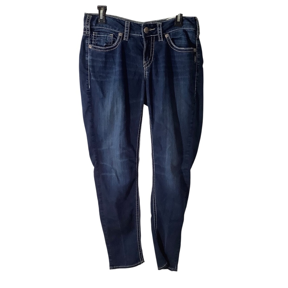 Silver Jeans Dark Blue Suki Super Stretch Mid Skinny Ankle Jeans